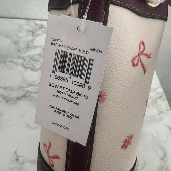 coach Dempsey Drawstring Bucket Bag 15 With Bow Print cn707 - Picture 7 of 7